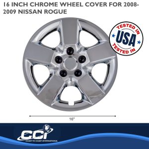 Coast to Coast Wheel Cover, 16 Inch, 5 Spoke, Chrome Plated, Plastic, Set of 4, Standard Leg – IWC44316C
