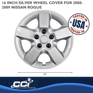 Coast to Coast Wheel Cover, 16 Inch, 5 Spoke, Silver, Plastic, Set of 4, Standard Leg – IWC44316S