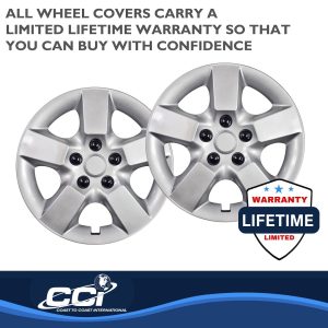 Coast to Coast Wheel Cover, 16 Inch, 5 Spoke, Silver, Plastic, Set of 4, Standard Leg – IWC44316S