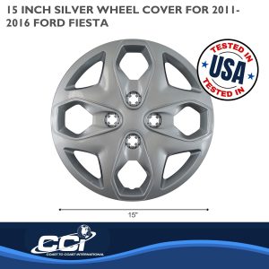Coast to Coast Wheel Cover, 15 Inch, 4 Split Spoke, Silver, Plastic, Set of 4, Push on – IWC44415S