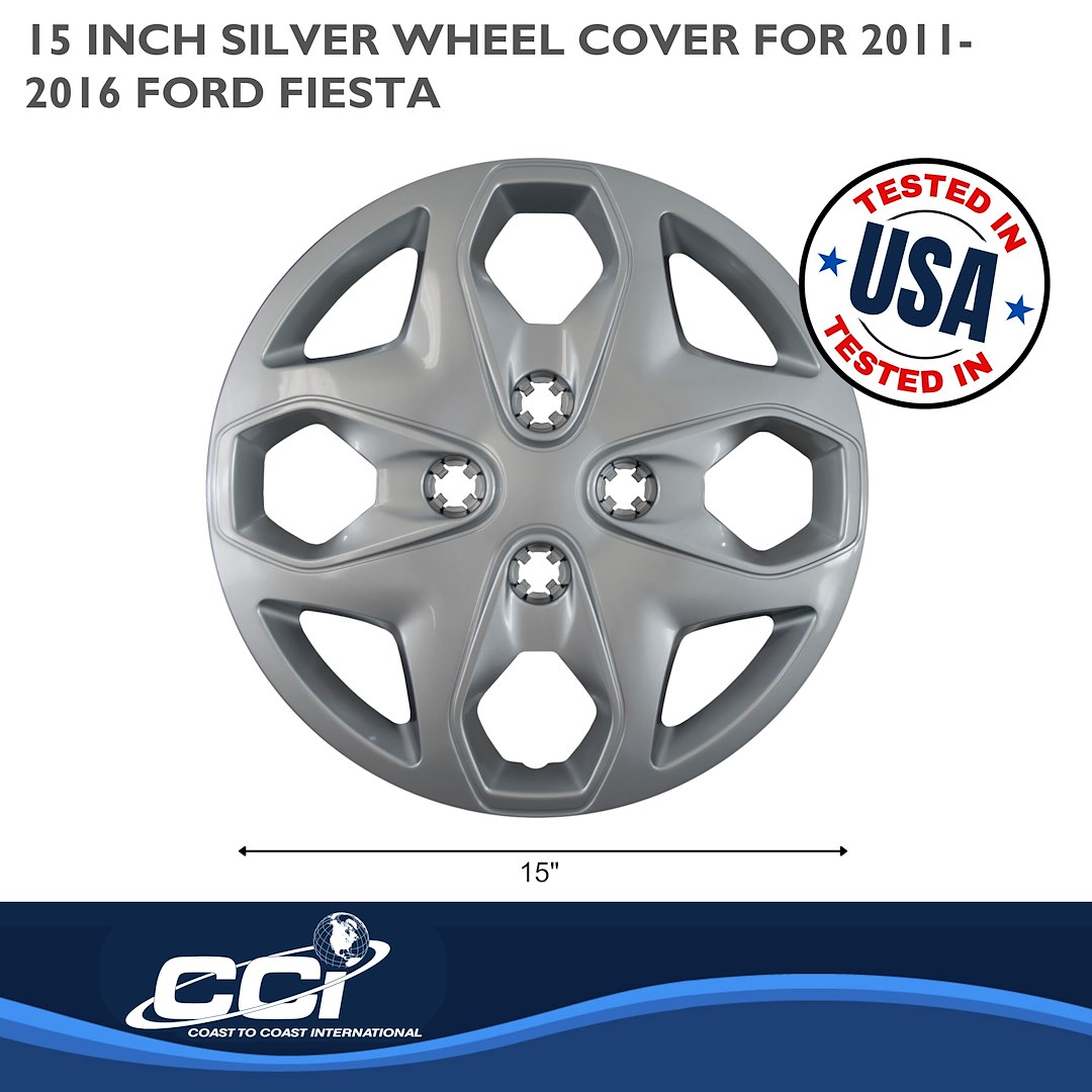 Coast to Coast Wheel Cover, 15 Inch, 4 Split Spoke, Silver, Plastic, Set of 4, Push on – IWC44415S