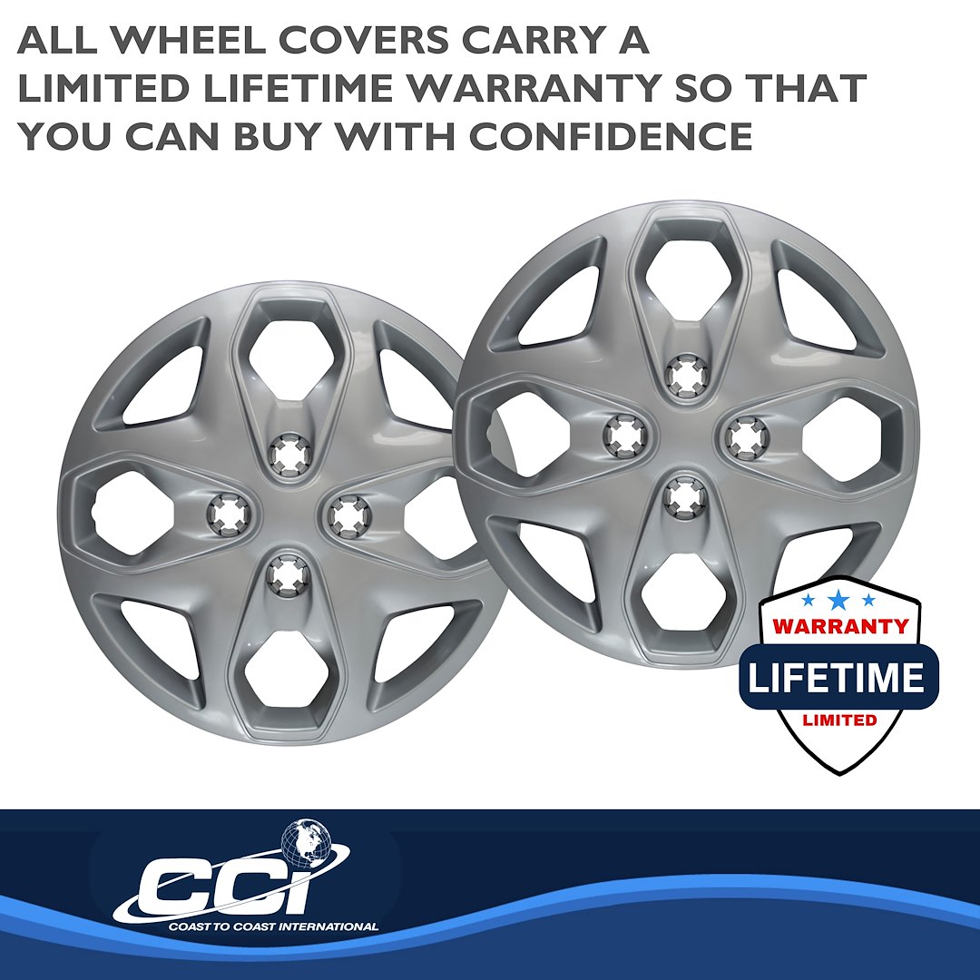 Coast to Coast Wheel Cover, 15 Inch, 4 Split Spoke, Silver, Plastic, Set of 4, Push on – IWC44415S