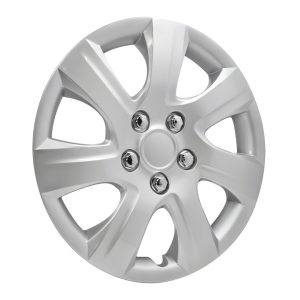 Coast to Coast Wheel Cover, 16 Inch, 7 Spoke, Silver, Plastic, Set of 4, Spring Steel Clip – IWC44516S