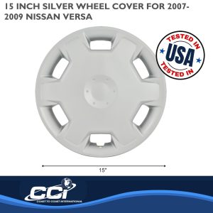 Coast to Coast Wheel Cover, 15 Inch, 6 Spoke, Silver, Plastic, Set of 4, Standard Leg – IWC44715S