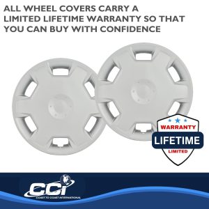 Coast to Coast Wheel Cover, 15 Inch, 6 Spoke, Silver, Plastic, Set of 4, Standard Leg – IWC44715S