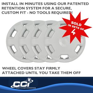 Coast to Coast Wheel Cover, 15 Inch, 6 Spoke, Silver, Plastic, Set of 4, Standard Leg – IWC44715S
