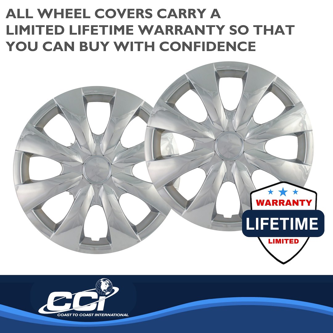 Coast to Coast Wheel Cover, 15 Inch, 8 Spoke, Chrome Plated, Plastic, Set of 4, Standard Leg – IWC45015C