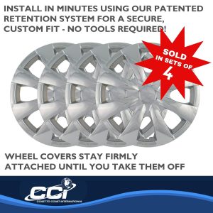 Coast to Coast Wheel Cover, 15 Inch, 8 Spoke, Chrome Plated, Plastic, Set of 4, Standard Leg – IWC45015C