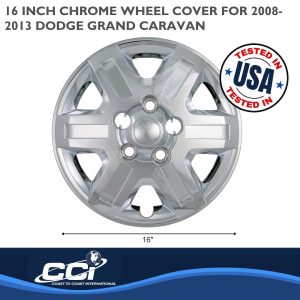Coast to Coast Wheel Cover, 16 Inch, 6 Spoke, Chrome Plated, Plastic, Set of 4, Bolt on – IWC45116C