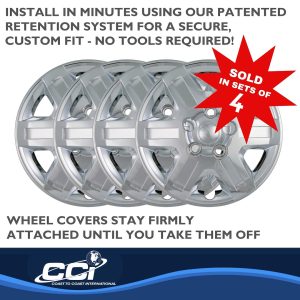 Coast to Coast Wheel Cover, 16 Inch, 6 Spoke, Chrome Plated, Plastic, Set of 4, Bolt on – IWC45116C