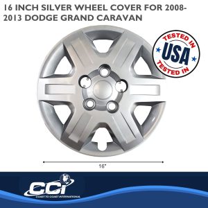 Coast to Coast Wheel Cover, 16 Inch, 6 Spoke, Silver, Plastic, Set of 4, Bolt on – IWC45116S