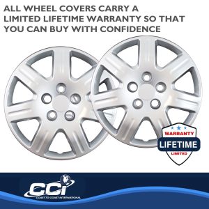Coast to Coast Wheel Cover, 16 Inch, 7 Spoke, Silver, Plastic, Set of 4, Bolt on – IWC45216S