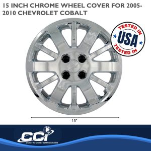 Coast to Coast Wheel Cover, 15 Inch, 12 Spoke, Chrome Plated, Plastic, Set of 4, Lug Covers – IWC45315C