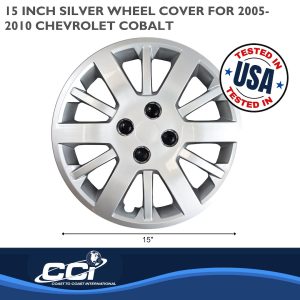 Coast to Coast Wheel Cover, 15 Inch, 12 Spoke, Silver, Plastic, Set of 4, Lug Covers – IWC45315S