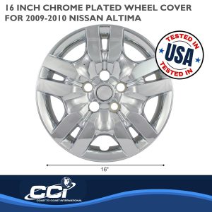 Coast to Coast Wheel Cover, 16 Inch, 10 Spoke, Chrome Plated, Plastic, Set of 4, Bolt on – IWC45516C