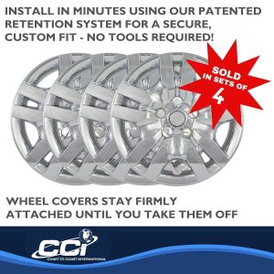 Coast to Coast Wheel Cover, 16 Inch, 10 Spoke, Chrome Plated, Plastic, Set of 4, Bolt on – IWC45516C