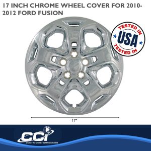Coast to Coast Wheel Cover, 17 Inch, 5 Spoke, Chrome Plated, Plastic, Set of 4, Push on – IWC45717C