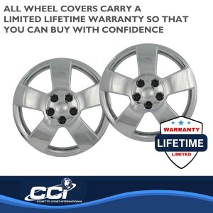 Coast to Coast Wheel Cover, 16 Inch, 5 Spoke, Silver, Plastic, Set of 4, For 3251 Wheels, Lug Covers – IWC45916S
