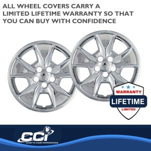 Coast to Coast Wheel Cover, 17 Inch, 5 Spoke, Chrome Plated, Plastic, Set of 4, Push on – IWC46217C