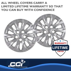 Coast to Coast Wheel Cover, 16 Inch, 10 Split Spoke, Silver, Plastic, Set of 4, Standard Leg – IWC46616S