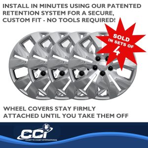 Coast to Coast Wheel Cover, 16 Inch, 5 Split Spoke, Chrome Plated, Plastic, Set of 4, Lug Covers – IWC46716C