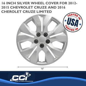 Coast to Coast Wheel Cover, 16 Inch, 5 Split Spoke, Silver, Plastic, Set of 4, Lug Covers – IWC46716S