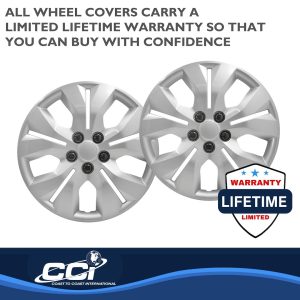 Coast to Coast Wheel Cover, 16 Inch, 5 Split Spoke, Silver, Plastic, Set of 4, Lug Covers – IWC46716S