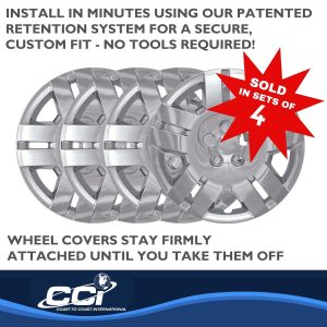 Coast to Coast Wheel Cover, 17 Inch, 5 Split Spoke, Chrome Plated, Plastic, Set of 4, Bolt on – IWC46817C