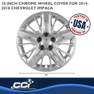 Coast to Coast Wheel Cover, 18 Inch, 5 Split Spoke, Chrome Plated, Plastic, Set of 4, Lug Covers – IWC47218C