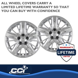 Coast to Coast Wheel Cover, 18 Inch, 5 Split Spoke, Chrome Plated, Plastic, Set of 4, Lug Covers – IWC47218C