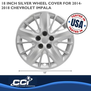Coast to Coast Wheel Cover, 18 Inch, 5 Split Spoke, Silver, Plastic, Set of 4, Lug Covers – IWC47218S