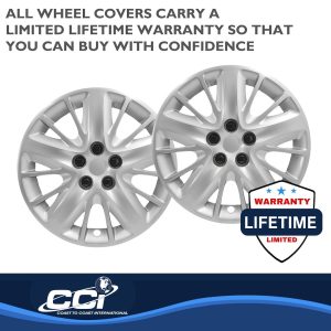 Coast to Coast Wheel Cover, 18 Inch, 5 Split Spoke, Silver, Plastic, Set of 4, Lug Covers – IWC47218S