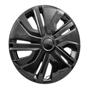 Coast to Coast Wheel Cover, 14 Inch, 5 Split Spoke, Painted, Gloss Black, Plastic, Set of 4, Not Compatible with Steel Wheels – 49514BLK