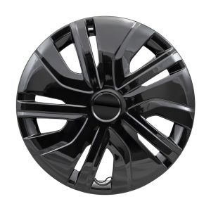 Coast to Coast Wheel Cover, 14 Inch, 5 Split Spoke, Painted, Gloss Black, Plastic, Set of 4, Not Compatible with Steel Wheels – 49514BLK