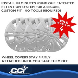 Coast to Coast Wheel Cover, 14 Inch, 10 Spoke, Silver, Plastic, Set of 4 – IWC49514S