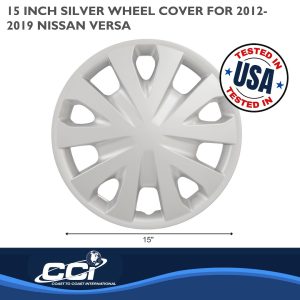 Coast to Coast Wheel Cover, 15 Inch, 5 V-Spoke, Silver, Plastic, Set of 4. Also Use Number IWC49615S – 49615S