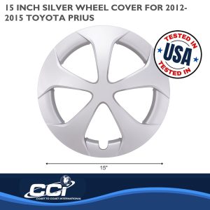Coast to Coast Wheel Cover, 15 Inch, 5 Spoke, Silver, Plastic, Set of 4, Standard Leg – IWC49815S