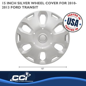 Coast to Coast Wheel Cover, 15 Inch, 6 Spoke, Silver, Plastic, Set of 4, Spring Steel Clip – IWC50015S