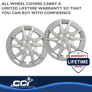 Coast to Coast Wheel Cover, 16 Inch, 10 Spoke, Silver, Plastic, Set of 4, Push on – IWC50216S