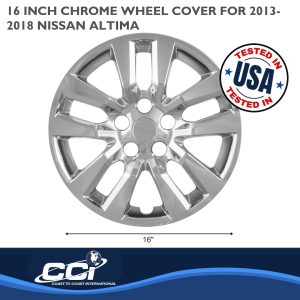 Coast to Coast Wheel Cover, 16 Inch, 10 Spoke, Chrome Plated, Plastic, Set of 4, Bolt on – IWC50516C