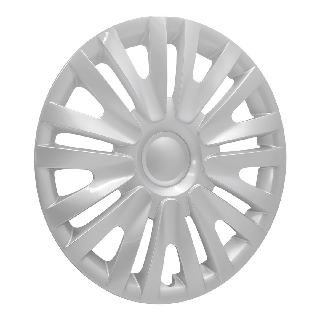 Coast to Coast Wheel Cover, 15 Inch, 9 Split Spoke, Silver, Plastic, Set of 4, Spring Steel Clip – IWC50715S