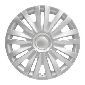 Coast to Coast Wheel Cover, 15 Inch, 9 Split Spoke, Silver, Plastic, Set of 4, Spring Steel Clip – IWC50715S
