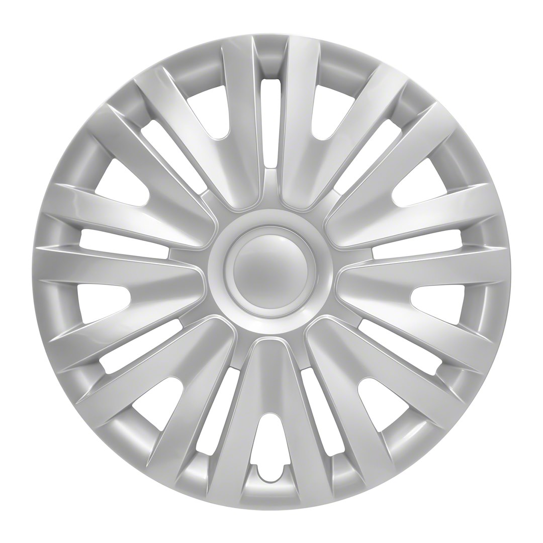 Coast to Coast Wheel Cover, 15 Inch, 9 Split Spoke, Silver, Plastic, Set of 4, Spring Steel Clip – IWC50715S