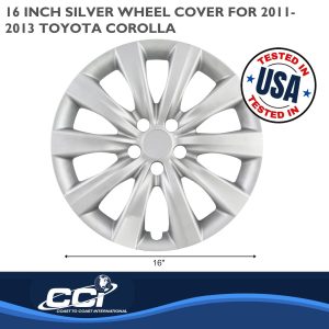 Coast to Coast Wheel Cover, 16 Inch, 10 Spoke, Silver, Plastic, Set of 4, Standard Leg – IWC50816S