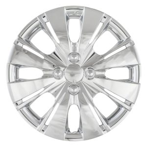 Coast to Coast Wheel Cover, 15 Inch, 8 Split Spoke, Chrome Plated, Plastic, Set of 4, Spring Steel Clip – IWC50915C