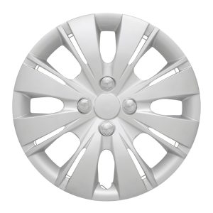 Coast to Coast Wheel Cover, 15 Inch, 8 Split Spoke, Silver, Plastic, Set of 4, Spring Steel Clip – IWC50915S