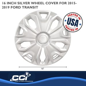Coast to Coast Wheel Cover, 16 Inch, 5 Split Spoke, Silver, Plastic, Set of 4, Standard Leg – IWC51216S