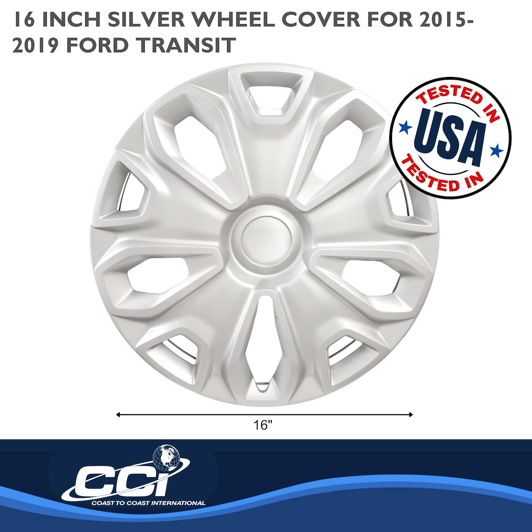 Coast to Coast Wheel Cover, 16 Inch, 5 Split Spoke, Silver, Plastic, Set of 4, Standard Leg – IWC51216S