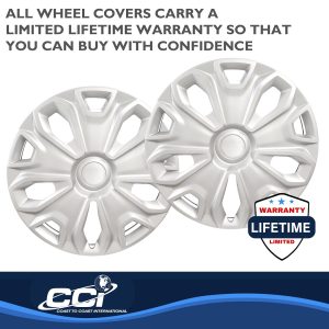 Coast to Coast Wheel Cover, 16 Inch, 5 Split Spoke, Silver, Plastic, Set of 4, Standard Leg – IWC51216S