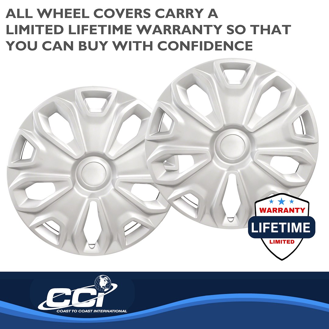 Coast to Coast Wheel Cover, 16 Inch, 5 Split Spoke, Silver, Plastic, Set of 4, Standard Leg – IWC51216S